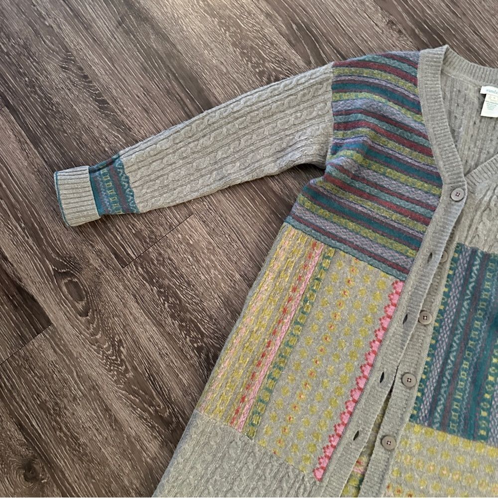 Sundance Lambswool Patchwork Duster Cardigan - Picture 3 of 7